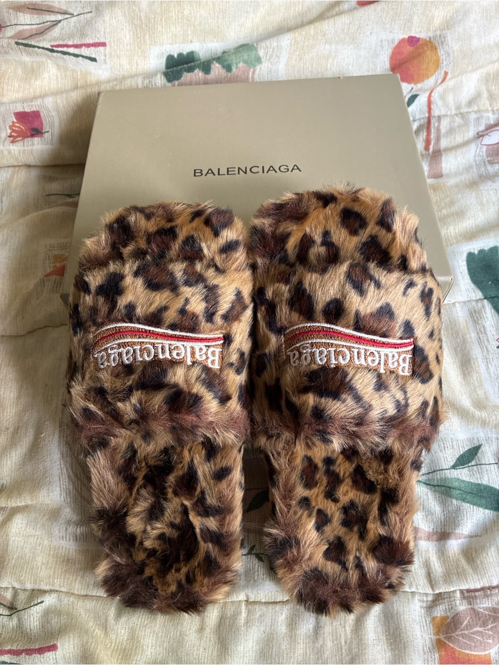 Balenciaga Leopard Print Slides